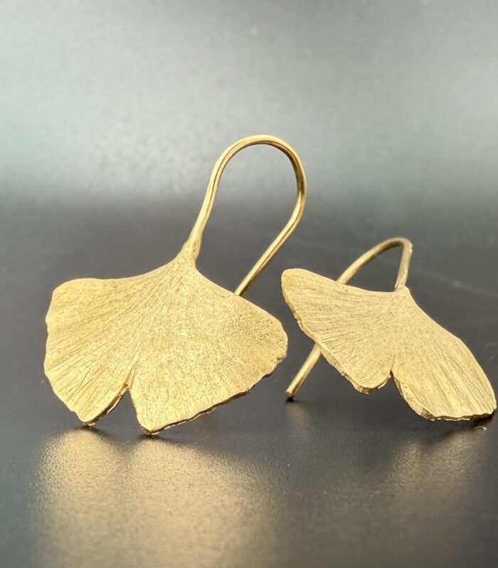Boucles Ginkgo plaqué or